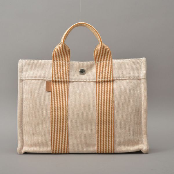 極美品　エルメス ニューフールトゥ MM ベージュ キャンバス トートバッグ imgrc0090742494.jpg