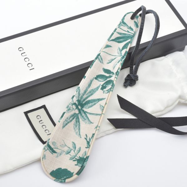 非売品 未当て嵌める GUCCI グッチ 靴べら シュー唐人笛 草木柄 布切れ 自然的 緑であること 箱付き添い人 押さえる品 ノベルティ 靴ベラ /0/