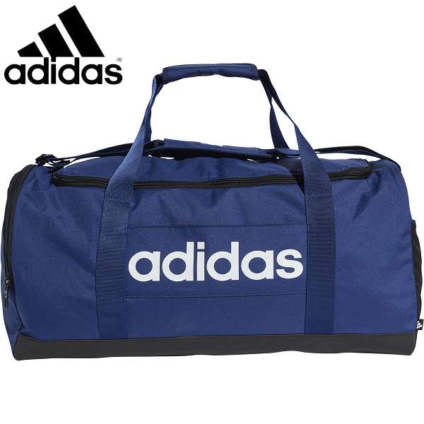 ◆◆◎ ＜アディダス＞ ADIDAS リニア ダッフル ミディアム KWQ26 (IN6116：ダークブルー/ホワイト)