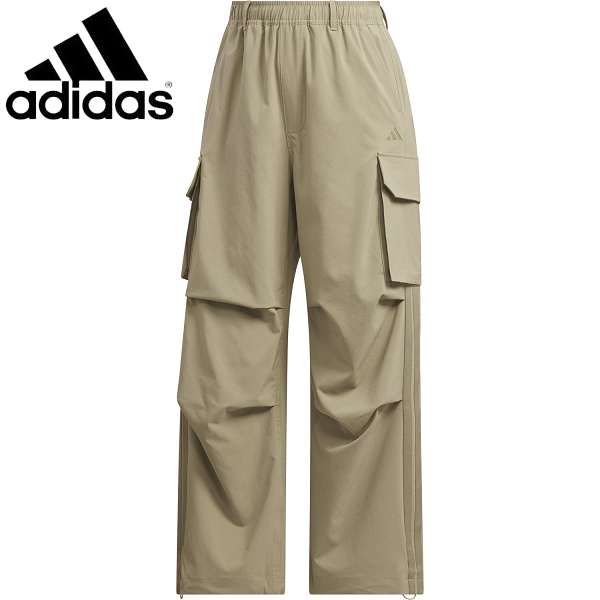 ◆◆◎ ＜アディダス＞ ADIDAS 伸ばすこと 下唇立ちふさがる ルーズフィット ストレートレッグ オープンヘムパンツ KS931 (KQ9276：ブランチカーゴ/ブランチカーゴ)