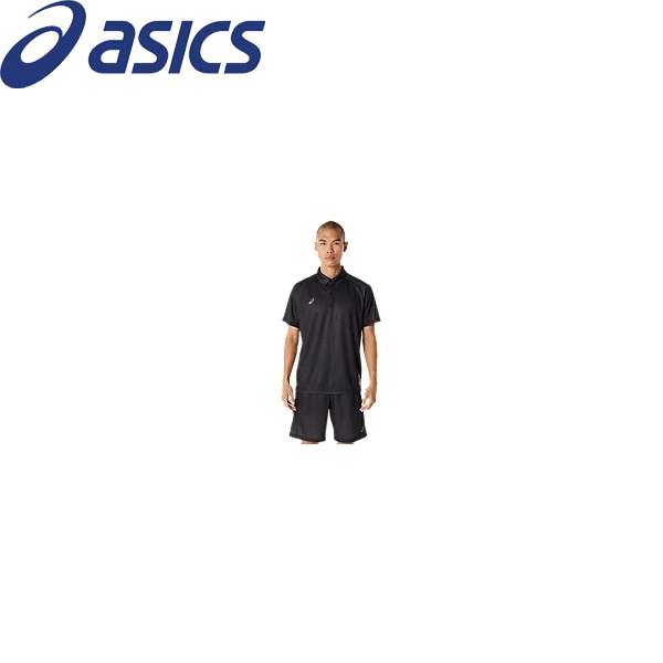 ◆◆メール便発送 ＜アシックス＞ ASICS ドライグラフィックボタンダウンポロシャツ 2031E992 (001：PERFORMANCE BLACK) 2031E992-001