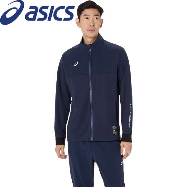 ◆◆ ＜アシックス＞ ASICS ドライハイブリッドストレッチニットジャケット 2031F169 (400：ミッドナイト) メンズ 2031F169-400