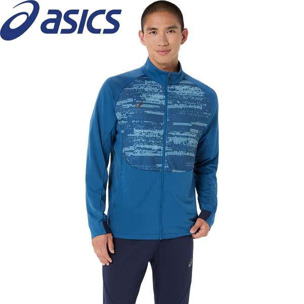 ◆◆ ＜アシックス＞ ASICS ACTIMOTION ドライグラフィックストレッチジャケット 2033C027 (401：トワイライトブルー) 2033C027-401