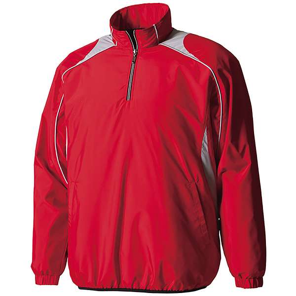 ◆◆○ ＜デサント＞ DESCENTE Jrプルオーバーコート JSTD425B (RED：レッド) ジュニア 野球・ソフトボール JSTD425B-RED