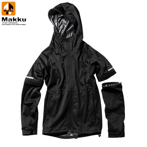 ◆◆ ＜マック＞ MAKKU エラスティコニットレインジャケット AS830 (BLACK) レインウェア