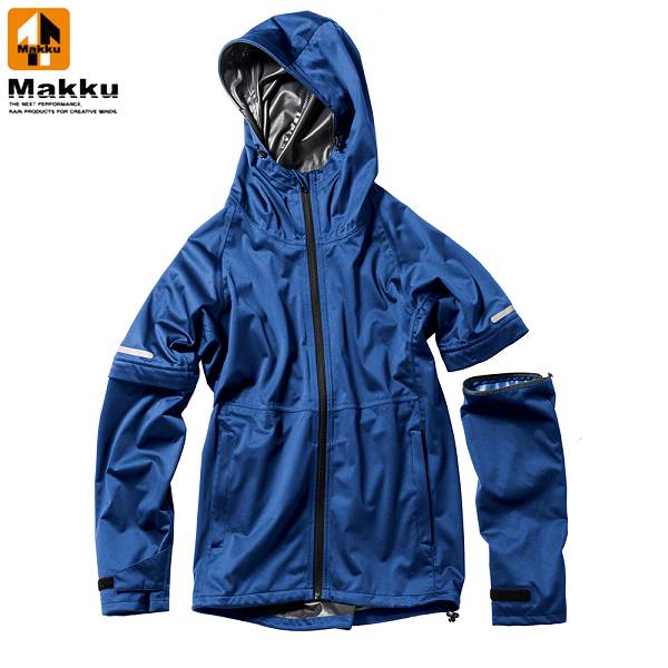 ◆◆ ＜マック＞ MAKKU エラスティコニットレインジャケット AS830 (BLUE) レインウェア