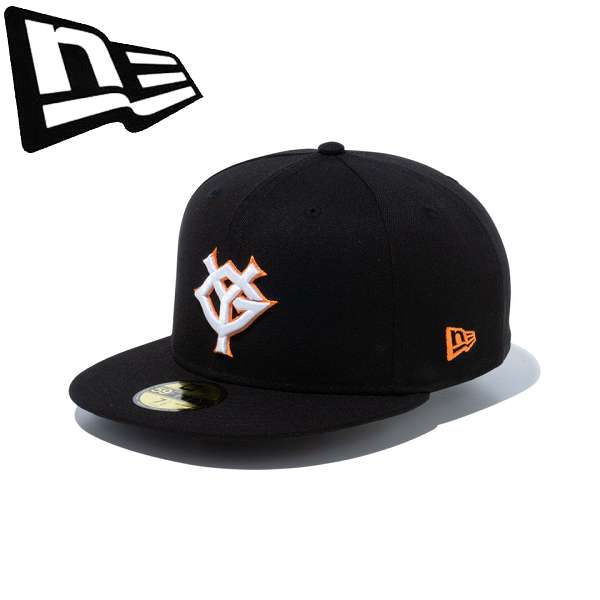 ◆◆ <ニューエラ> NEWERA キャップ 59FIFTY 読売ジャイアンツ ブラック × ホワイト/オレンジ 14525163