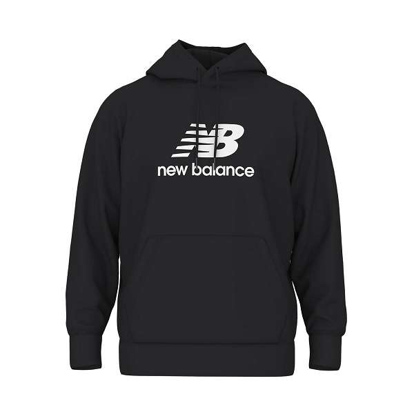 ◆◆ ＜ニュー平衡にする＞ NEW BALANCE Sport Essentials Stacked Logo スウェットフーディ MT41501 (BK)