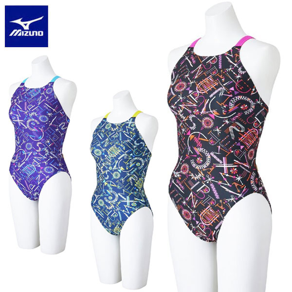電子メイル便送りとどける 即納可☆【MIZUNO】ミズノ EXERSUITS 競泳訓練を受ける用 ミディアムカット 競泳訓練を受ける水泳着 N2MAC785