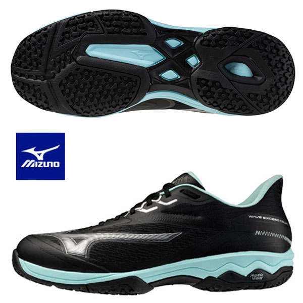 即納可★ 【MIZUNO】ミズノ 庭球シューズ 【粘土／砂入り口・入口人工芝厚地の外套】ウエーブエクシードコート SW OC 61GB2519 09