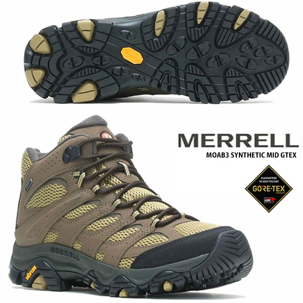 即納可☆【MERRELL】メレル MOAB3 SYNTHETIC MID ゴアテックス アウトドア メンズ 山歩きシューズ M500255