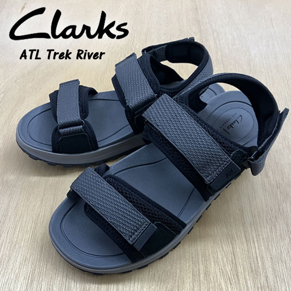 即納可☆【Clarks】クラークス ATL Trek River ブラック サンダル 26186551