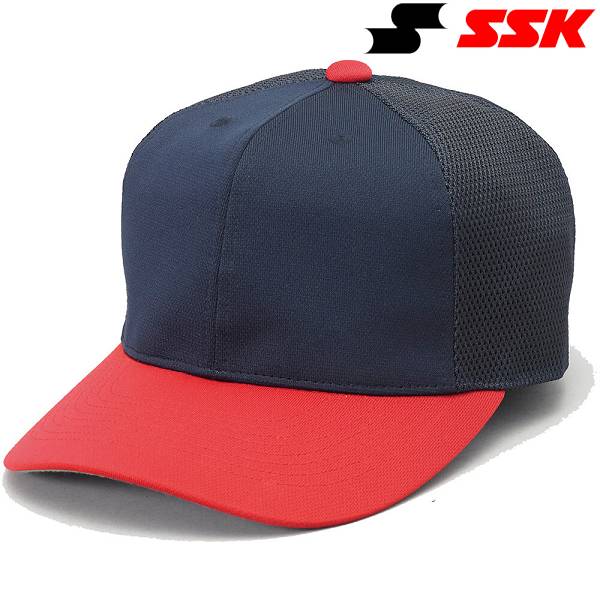 ◆◆送料無料定形外発送<エスエスケイ>SSK角ツバ6方型半メッシュベースボールキャップBC074(7020)