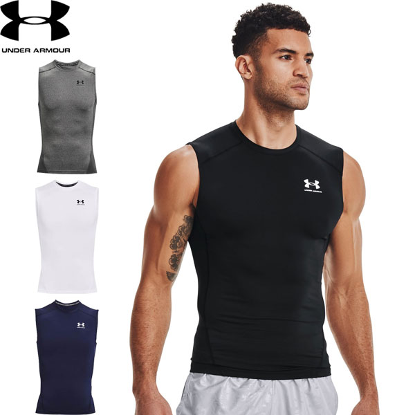 【楽天市場】 メール便発送 ＜アンダーアーマー＞ UNDER ARMOUR メンズ UAヒートギアアーマーコンプレッションスリーブレスシャツ ...