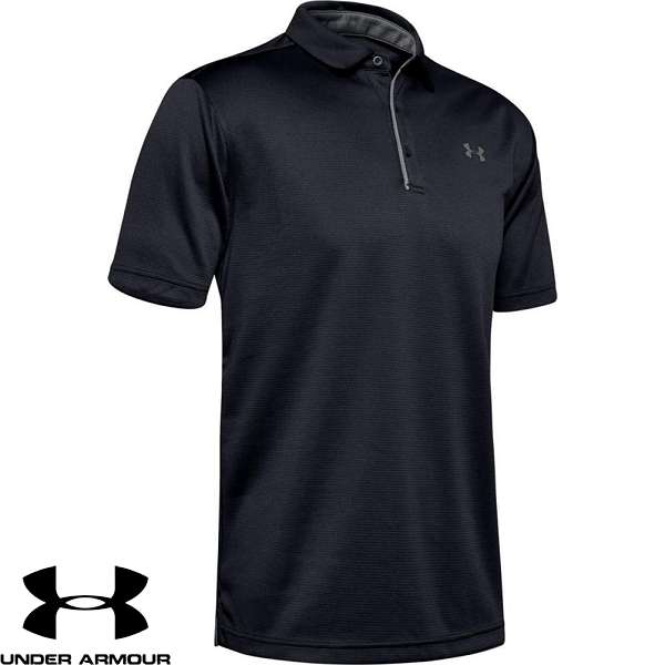 ◆◆◎メール便発送 ＜アンダーアーマー＞ UNDER ARMOUR UA TECH POLO UA テックポロ(ゴルフ/メンズ) 1290140 (Black/Graphite/Graphite(001))