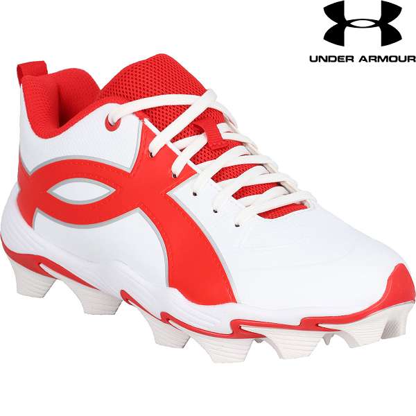 ◆◆◎ ＜アンダーアーマー＞ UNDER ARMOUR UAリードオフ アイコン ロー RM ジュニア(野球＆ソフトボール/ボーイズ) 6010143 (White/Red/Red(101))