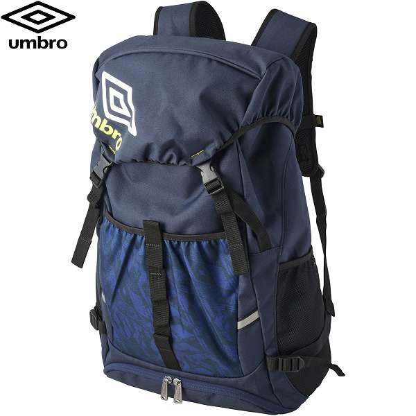 ◆◆○ ＜アンブロ＞ UMBRO バックパック(ボールネット付) UF5SBP02U (NVLM：ネイビー×ライム) サッカー UF5SBP02U-NVLM