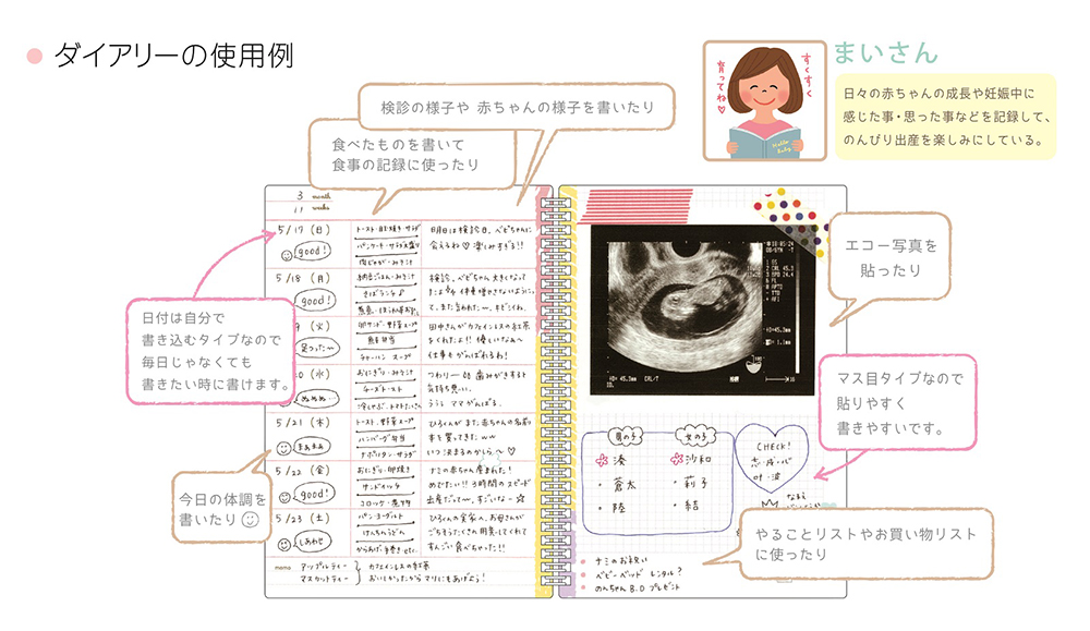 楽天市場 マタニティ ダイアリー 日記帳 ちょうちょ D 妊娠 出産 記録 保管 学研ステイフル 楽天市場店