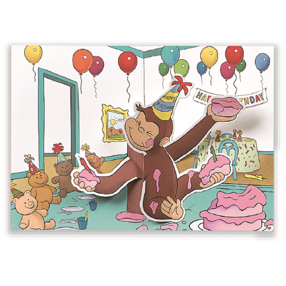 楽天市場 おさるのジョージ 誕生日カード ポップカード 立体カード ケーキ 99 学研ステイフル 学研ステイフル 楽天市場店