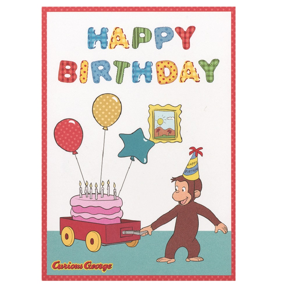 楽天市場 おさるのジョージ 誕生日カード ポップカード 立体カード ケーキ 99 学研ステイフル 学研ステイフル 楽天市場店