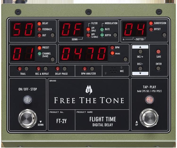 【マラソン限定♪エントリーで全商品P10倍!!】Free The Tone FT-2Y FLIGHT TIME デジタルディレイ フリーザトーン|楽器de元気