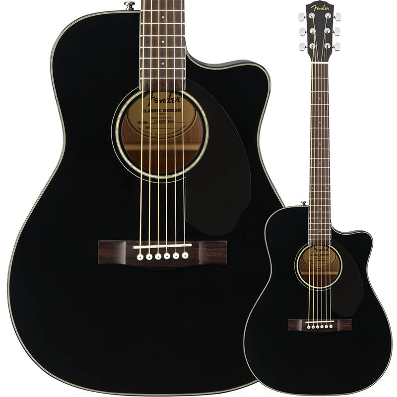 【マラソン限定♪エントリーで全商品P10倍!!】Fender エレアコ CC-60SCE Concert, Walnut Fingerboard, Black フェンダー|楽器de元気