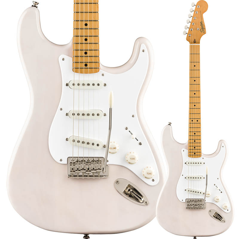 Squier by Fender Classic Vibe '50s Stratocaster, Maple Fingerboard, White Blonde【スクワイア フェンダーストラトキャスター】