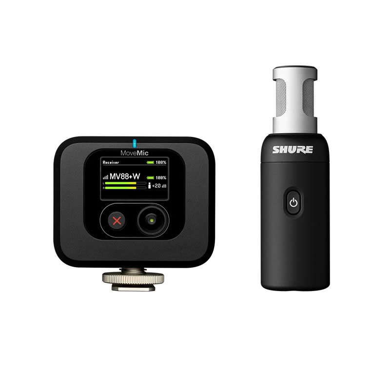 【4/15～20 P5倍or10倍!(対象外あり)】SHURE MV88+W-KIT-J-Z6 MOVEMIC 88+ 受信機キット 受信機付きのワイヤレス・ステレオ・コンデンサーマイクロホン〈シュアー〉