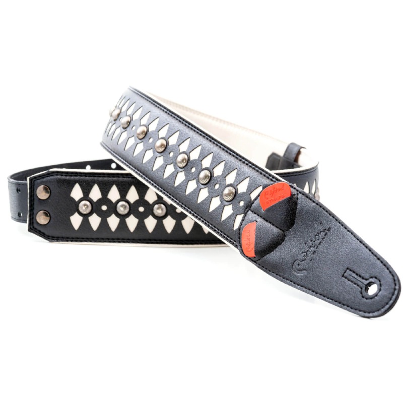 RightON!STRAPS ARMOUR White ギター ベース用ストラップ〈ライトオン！ストラップ〉