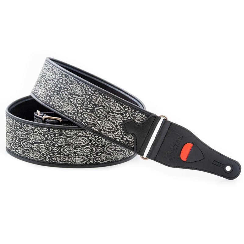【4/5～9 P5倍or10倍!(対象外あり)】RightON!STRAPS Cordoba Black ギター ベース用ストラップ〈ライトオン！ストラップ〉