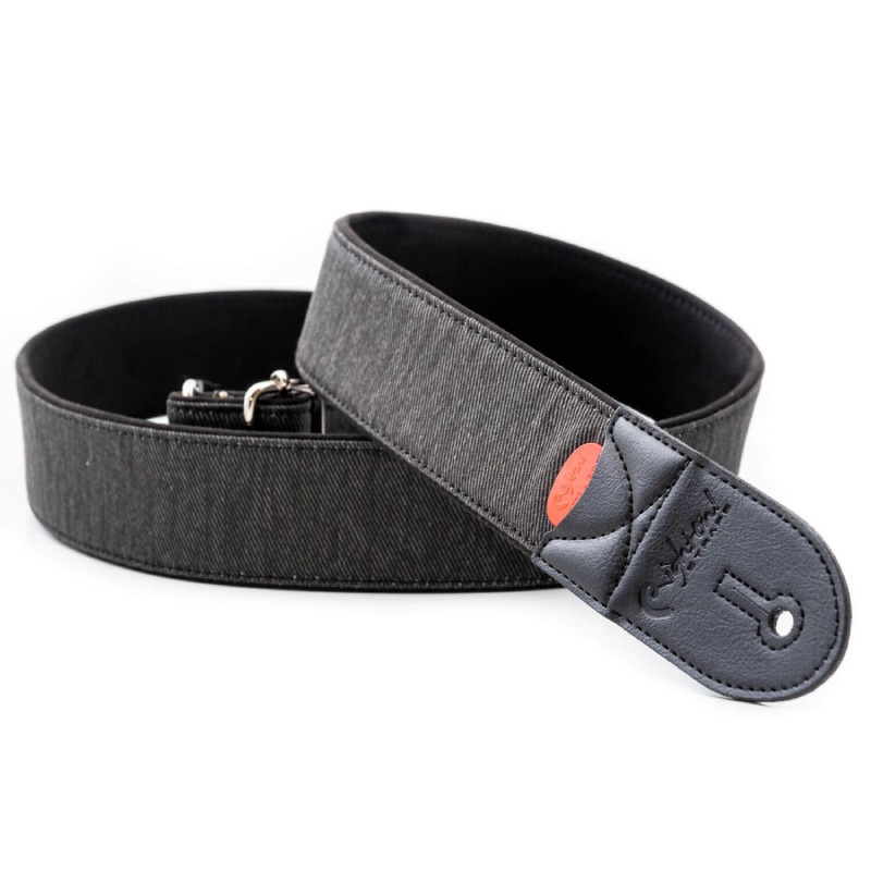 【4/5～9 P5倍or10倍!(対象外あり)】RightON!STRAPS DENIM-50 Black ギター ベース用ストラップ〈ライトオン！ストラップ〉