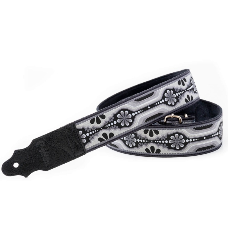 【4/5～9 P5倍or10倍!(対象外あり)】RightON!STRAPS LAUREL Black ギター ベース用ストラップ〈ライトオン！ストラップ〉