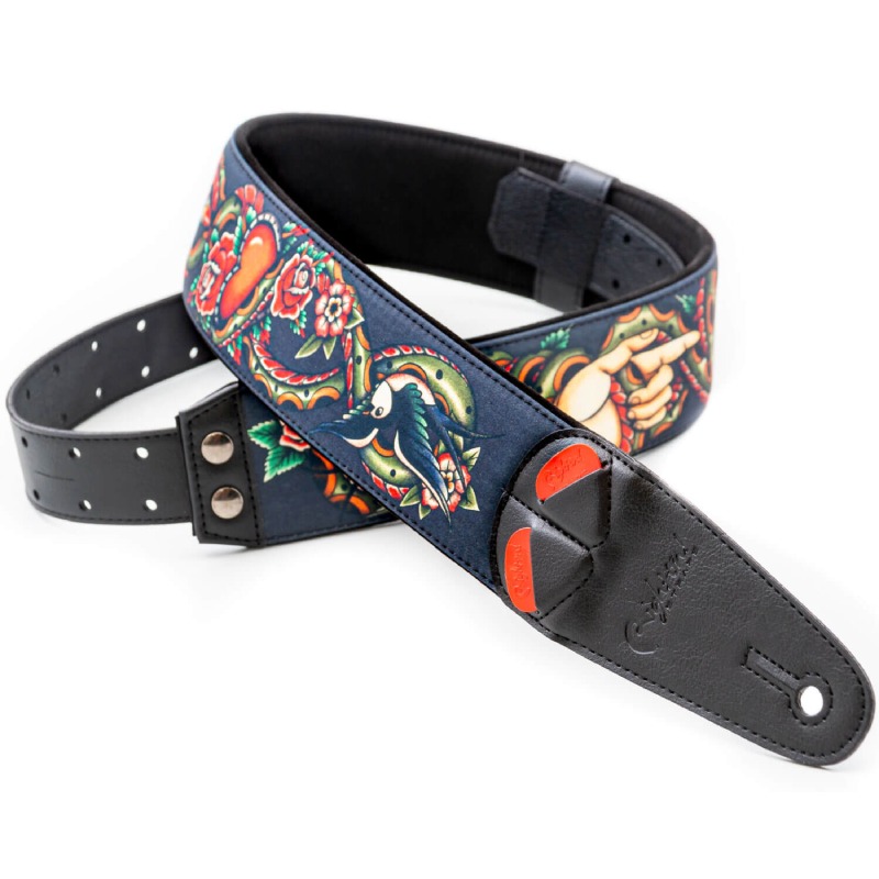 【4/5～9 P5倍or10倍!(対象外あり)】RightON!STRAPS TATTOO ギター ベース用ストラップ〈ライトオン！ストラップ〉
