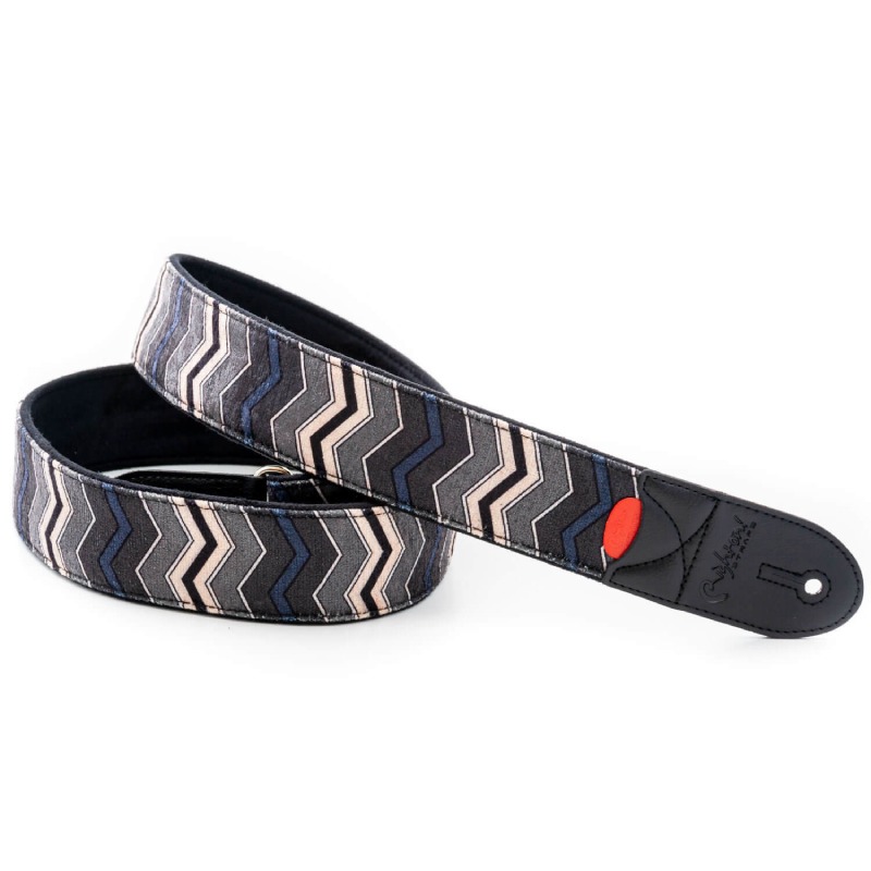 【4/5~9 P5倍or10倍!(対象外あり)】RightON!STRAPS ZIGGY Black ギター ベース用ストラップ〈ライトオン!ストラップ〉