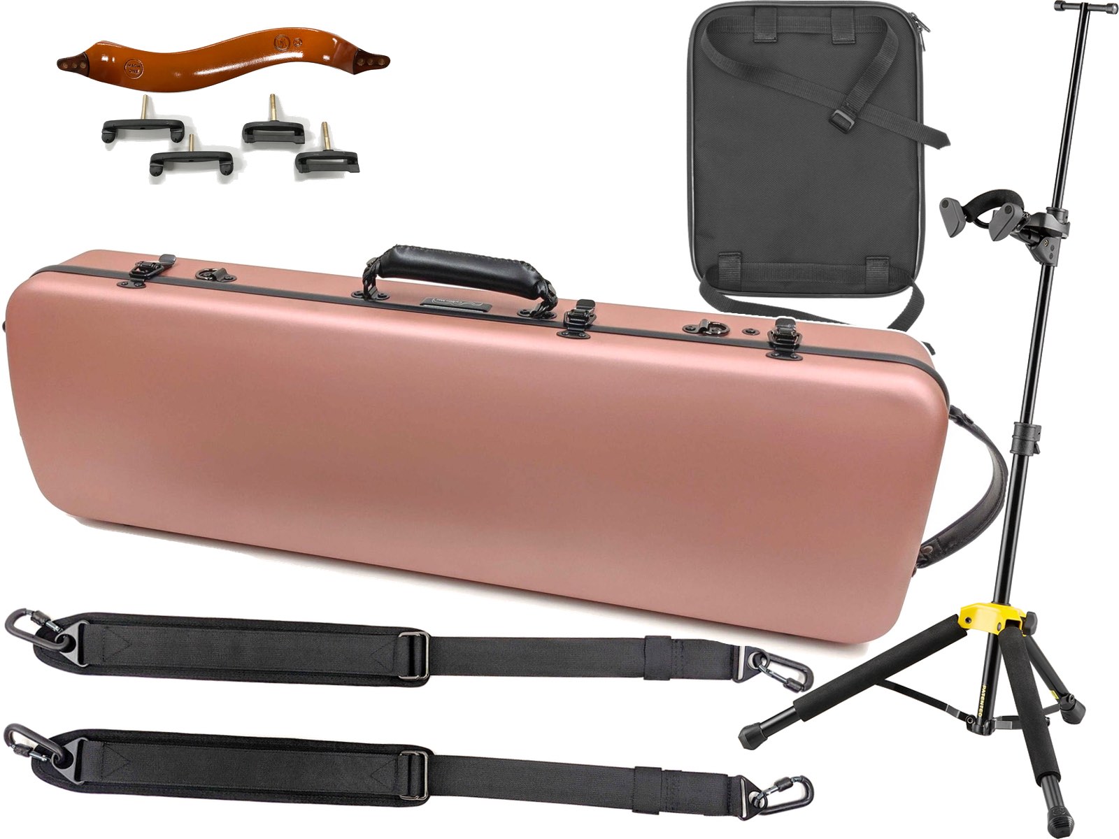 通販 Carbon Mac カーボンマック CFV-1S サテン バイオリン ピンクゴールド ハードケース 四角タイプ りュック 4 violin  case pink gold S-PKG セット A 北海道 沖縄 離島不可 fucoa.cl