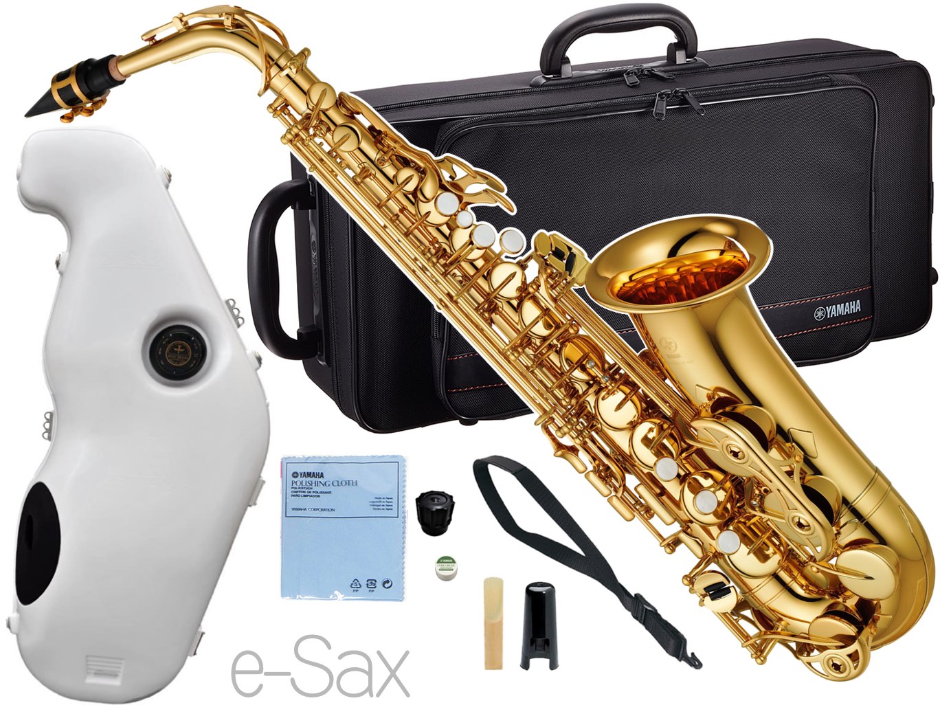 YAMAHA ヤマハ 5年保証サポート対象 YAS-380 アルトサックス ラッカー ゴールド 管楽器 e-Sax ES3-AS セット　以下は対応不可 北海道 沖縄 離島