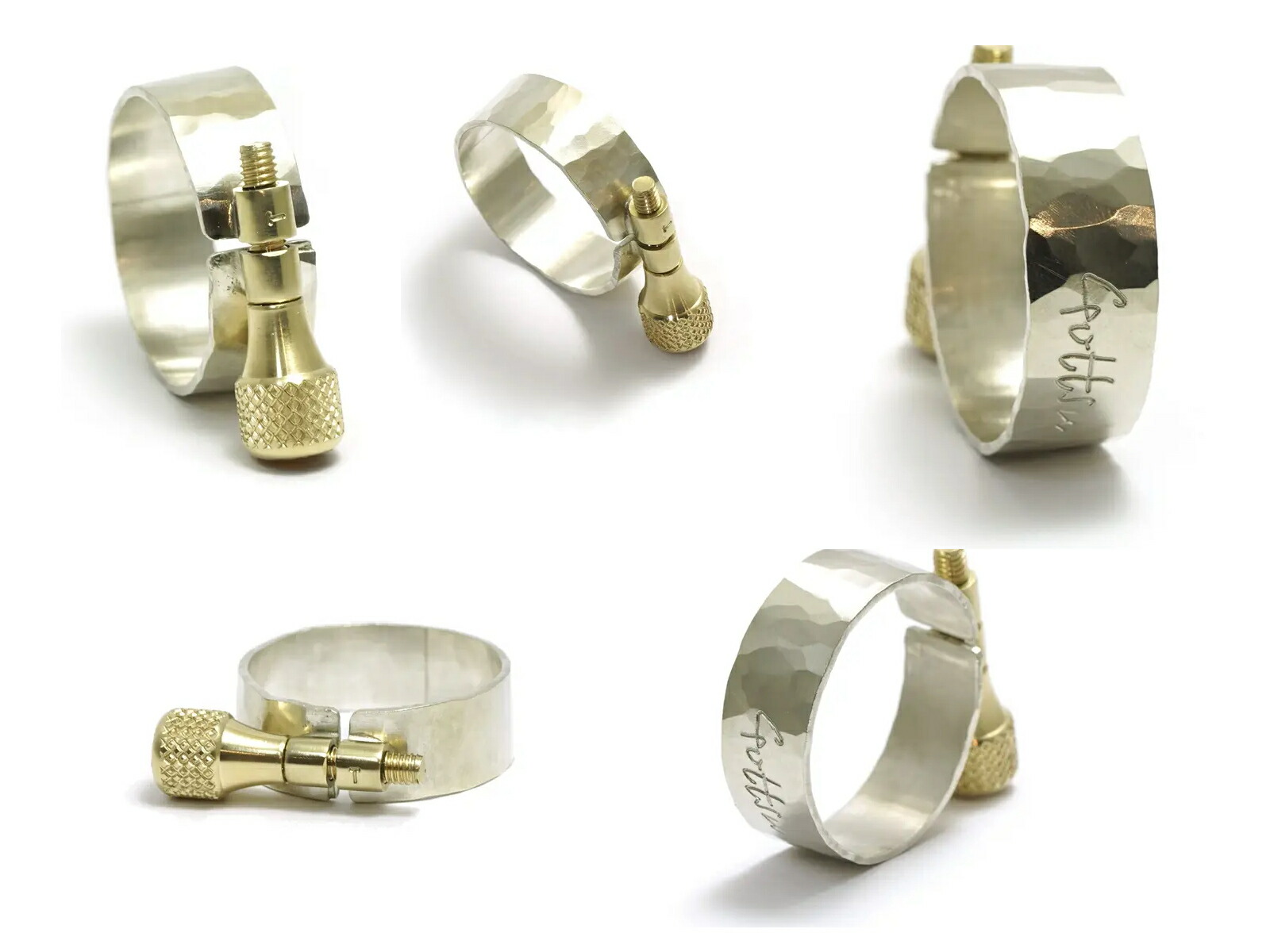 Gottsu ( ゴッツ ) リガチャー 銀製 ソプラノサックス ラバー マウスピース用 ソリッドシルバー Soprano sax Solid silver rubber Ligature 北海道 沖縄 離島不可