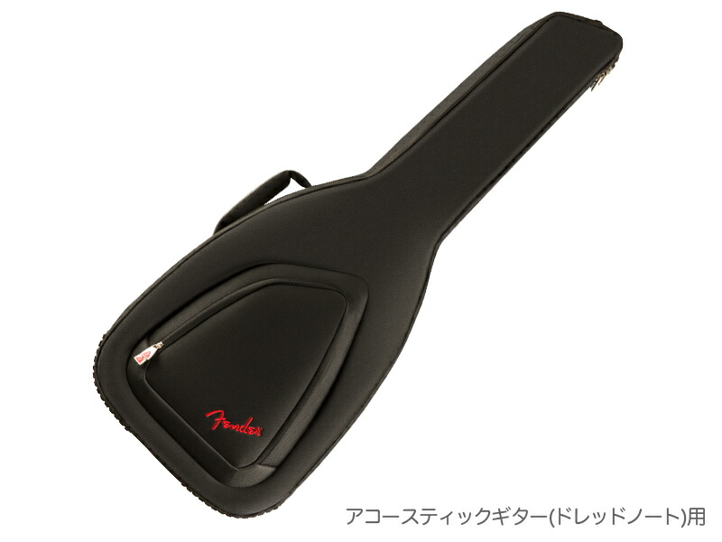 Fender フェンダー FA610 Dreadnought Gig Bag アコースティックギターケース【WFC070 】 ドレッドノート アコギ用 ギグバッグ ギグケース ソフトケース ポリエステル 黒 ブラック