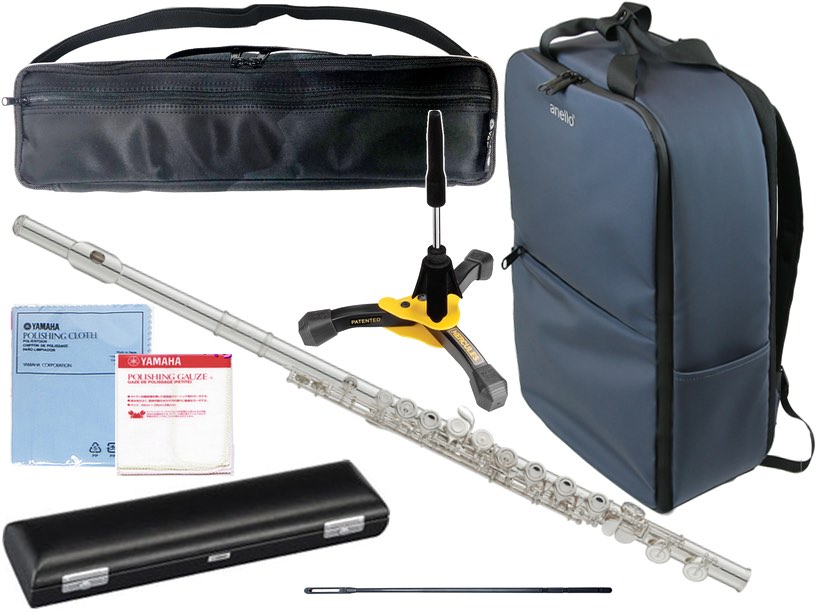 ヤマハのフルート、YFL221 銀メッキ フルート ケース付き YAMAHA Student Flute YFL-221 Case Nickel Silver Plated Japan