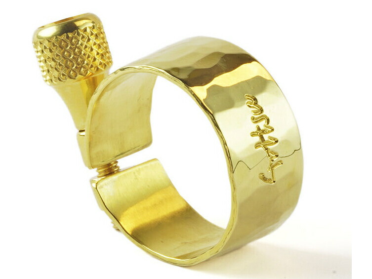 正規逆輸入品 Gottsu ゴッツ リガチャー 銀製 金メッキ テナーサックス