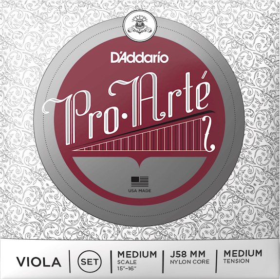 【メール便出荷品】 D'Addario ( ダダリオ ) J58 MM PROARTE ビオラ弦 4本 セット プロアルテ ヴィオラ弦 Pro・Arte Viola Strings set Medium Scale MEDIUM TENSION 北海道 沖縄 離島不可