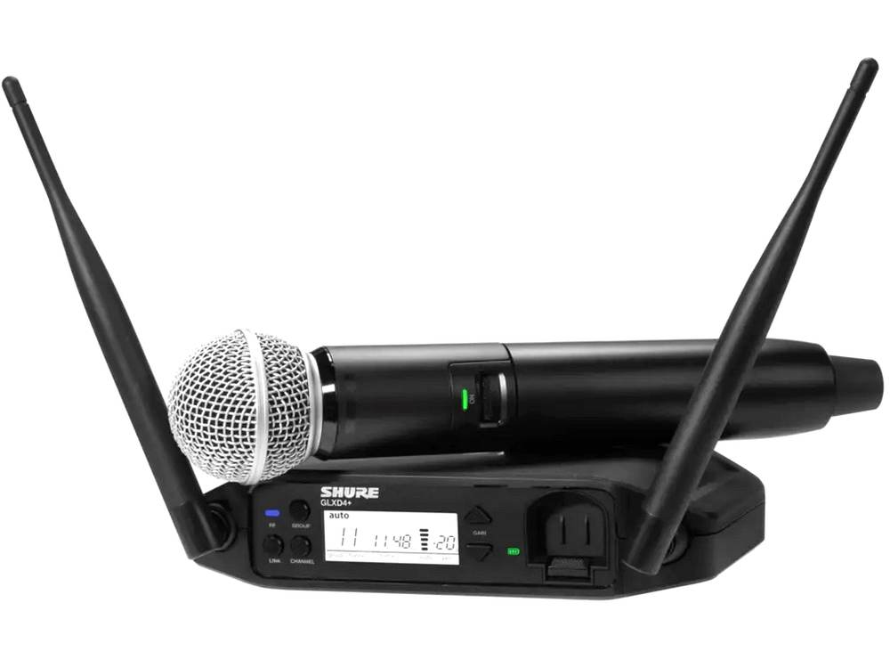 SHURE シュア GLXD24+/SM58 ◆ 2.4GHz帯 SM58 テーブルトップ型受信機付 ボーカルワイヤレスシステム GLXD24+J/SM58-Z2【4月11日時点、少数在庫あり △ 】