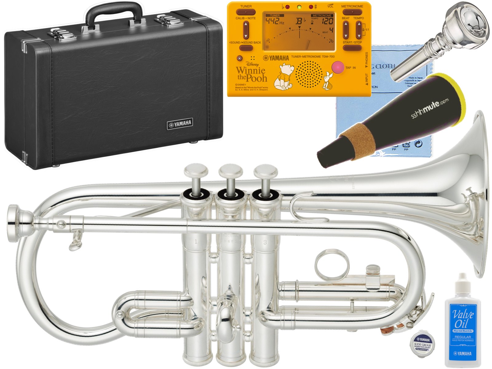 Yamaha コルネット シルバー ケース付き 5305545A731A42D3B6C6A2A69D775D