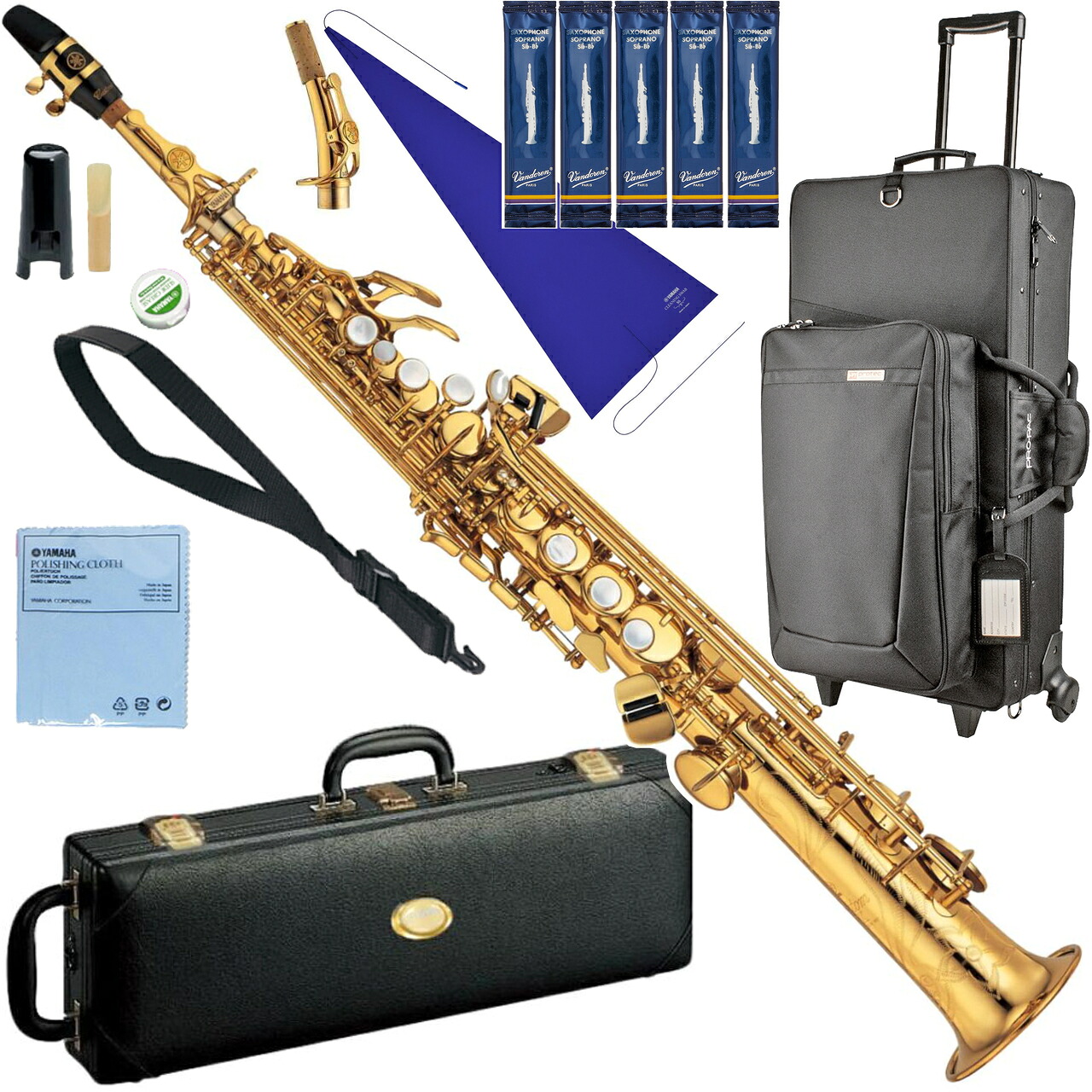 YAMAHA ヤマハ YSS-875EX ソプラノサックス カスタムEX ラッカー ゴールド Soprano saxophone gold Custam EX 管楽器 セット T　北海道 沖縄 離島不可｜ワタナベ楽器　ＳＨＯＰ