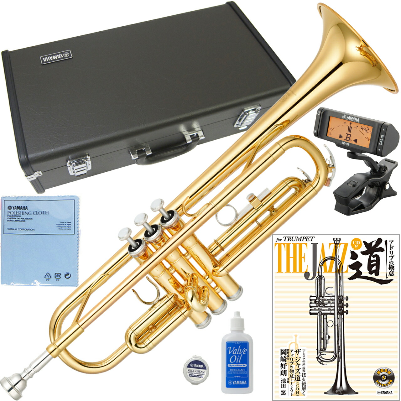 YAMAHA ヤマハ 5年保証サポート対象 YTR-2330 トランペット ラッカー ゴールド B♭ Trumpets ザ ジャズ道 セットX　以下対応不可 北海道 沖縄 離島 の商品写真