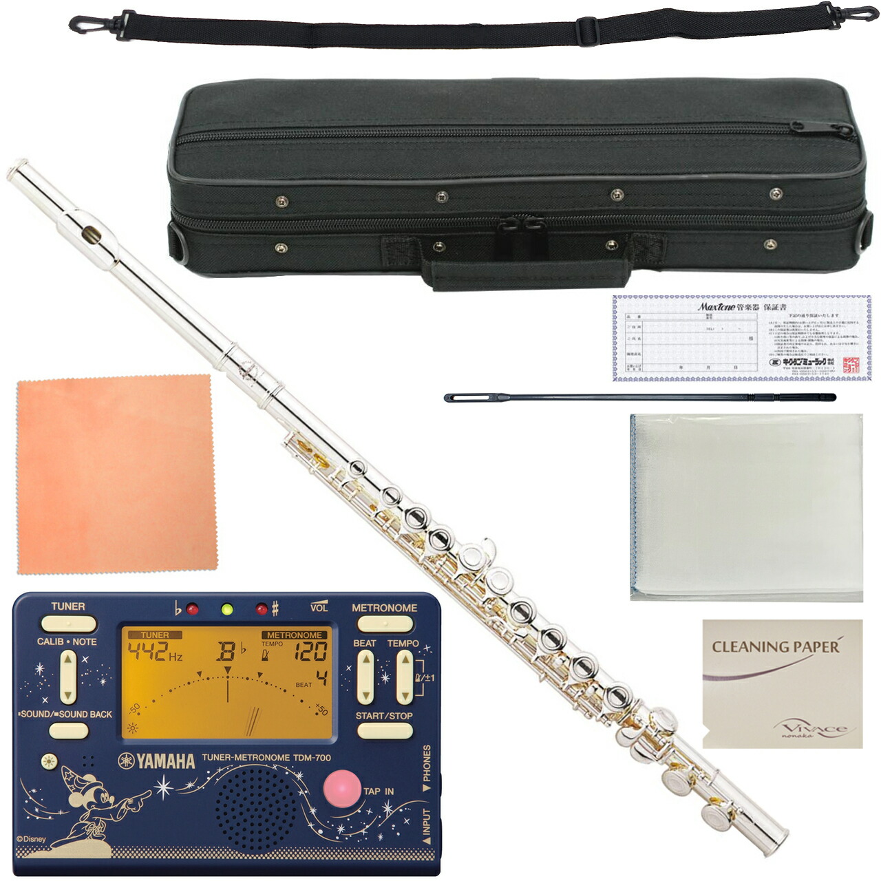 楽天市場】MAXTONE マックストーン フルート TF-40S 銀メッキ セット B