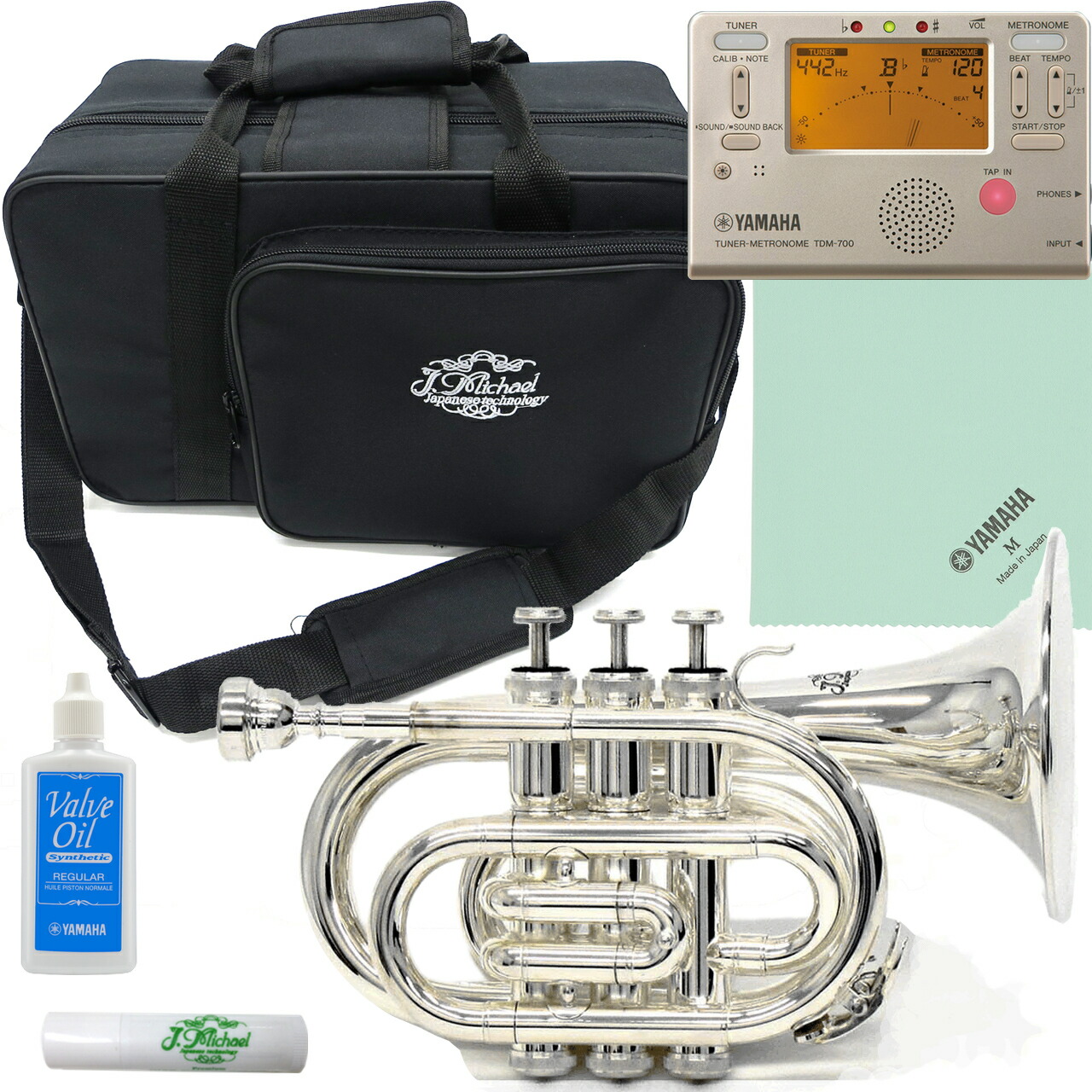 J.Michael ポケットトランペット Jマイケル TR-350PL ポケットトランペット 専用セミハードケース