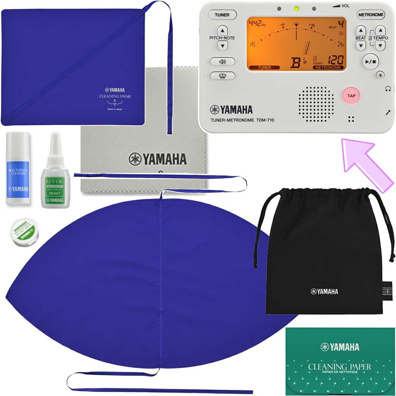 【メール便出荷品】 YAMAHA ヤマハ KOSSAX6 サックス お手入れセット チューナーメトロノーム TDM-710IV アイボリー セットZ　以下は対応不可 北海道 沖縄 離島 代引き 同梱