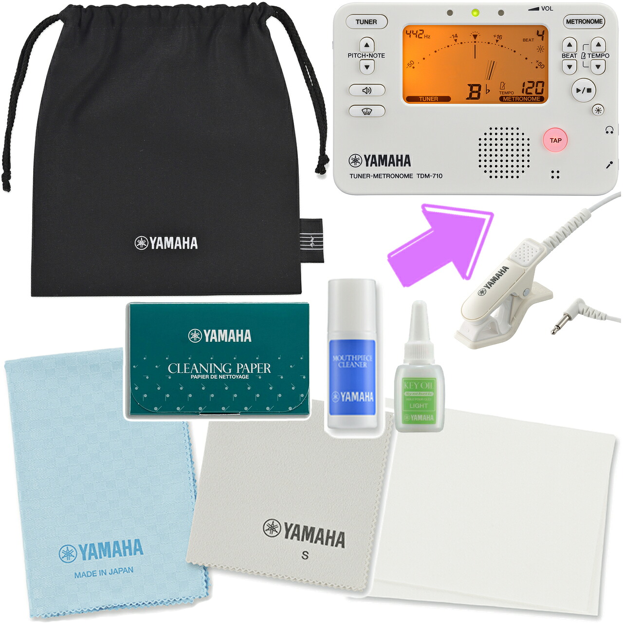 【メール便出荷品】 YAMAHA ヤマハ KOSFL6 フルート お手入れセット TDM-710IV アイボリー チューナーメトロノーム TM-40IV マイク セット　以下は対応不可 北海道 沖縄 離島 代引き