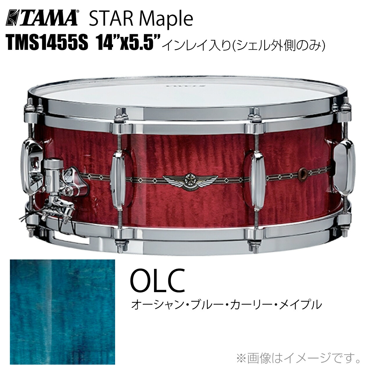 TAMA タマ STAR Maple TMS1455S OLC インレイ入り(シェル外側のみ) ドラム スネア【TMS1455S OLC】【代引不可 受注生産 納期要確認 ケース付き 】 スター スターメイプル|ワタナベ楽器 SHOP